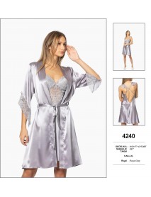 Pierre Cardin Grey Nighty & Robe Set 4240