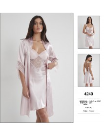 Pierre Cardin Powder Nighty & Robe Set 4240