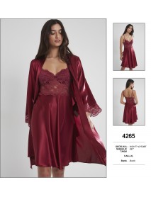 Pierre Cardin Burgundy Nighty & Robe Set 4265