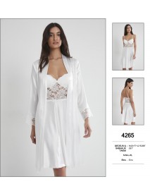 Pierre Cardin Ecru Nighty & Robe Set 4265