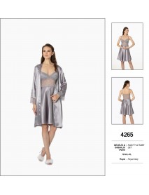 Pierre Cardin Grey Nighty & Robe Set 4265