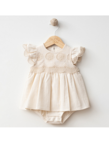MYMİO GIRL 3-6-9-12 MONTHS EMBROIDERED CRINKIL BODY 4263