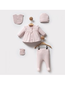 Cassiope Girl 0-3 Months Jacquard 5-Piece Newborn Set 426405CS