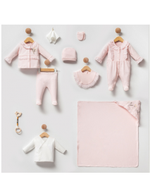 CASSIOPE GIRL 0-3 MONTHS TULLE DETAIL BIRD EMBROIDERY 10-PIECE SET 427478