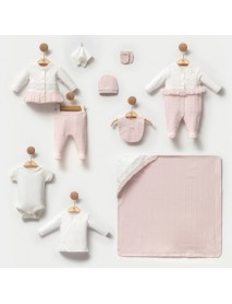 CASSIOPE GIRL 0-3 MONTHS TULLE JACQUARD 10-PIECE SET 427484