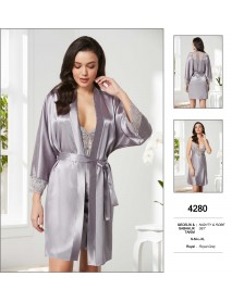 Pierre Cardin Grey Nighty & Robe Set 4280