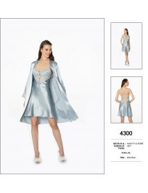 Pierre Cardin Blue Nighty & Robe Set 4300