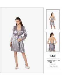 Pierre Cardin Grey Nighty & Robe Set 4300