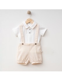 Mymio Boy's 6-9-12-18-24 Month Krinkıl Salopet,Short Set 4324MY