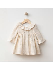 Mymio Girl 6-9-12-18-24 Months Striped Muslin Dress 4351MY