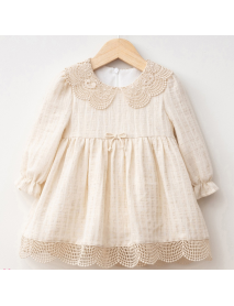  Miomini Girl 6-9-12-18-24 Month Striped Muslin Dress 4353xx 4353bej