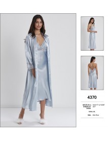 Pierre Cardin Blue Nighty & Robe Set 4370  