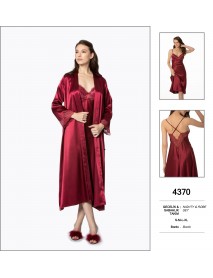 Pierre Cardin Burgundy Nighty & Robe Set 4370 