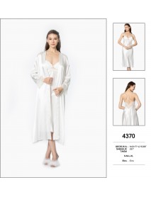 Pierre Cardin Ecru Nighty & Robe Set 4370