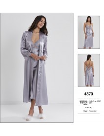 Pierre Cardin Grey Nighty & Robe Set 4370