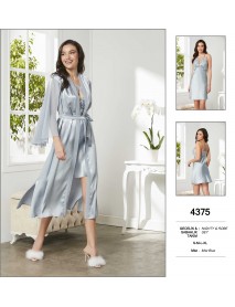 Pierre Cardin Blue Nighty & Robe Set 4375