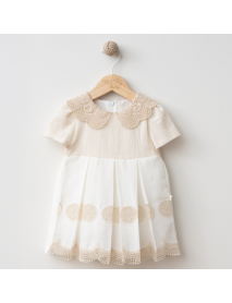 MYMIO GIRL 6-9-12-18-24 MONTHS EMBROIDERED CRINKLE DRESS 4398