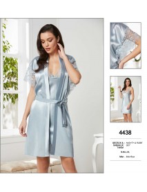 Pierre Cardin Blue Nighty & Robe Set 4438