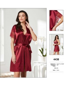  Pierre Cardin Burgundy Nighty & Robe Set 4438