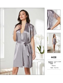 Pierre Cardin Grey Nighty & Robe Set 4438