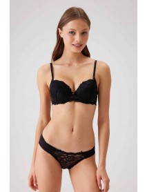 Pierre Cardin Underwire,Lace,Supported Black Bra Set 4561