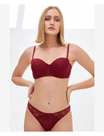 NBB Unsupported Bra Panty Set Claret Red 4645