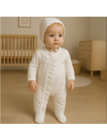 MINISSE GIRL 3-6 MONTHS GUIPURE HAT OVERALLS 4670