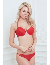 Anıl Lingerie Bra and String Set-Red 4683 Anl