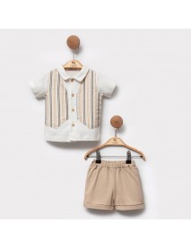 Cassiope Boy's 6-9-12 Month Striped Set With Shorts 471801CS