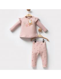 CASSIOPE GIRL 6-9-12 MONTHS FLORAL ORGANIC 2-PIECE SET 472882