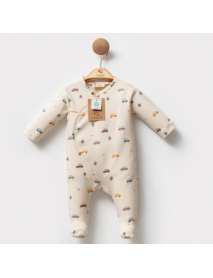 CASSIOPE BOY 2-3-6 MONTHS CAR PATTERNED ORGANIC OVERALLS 483850