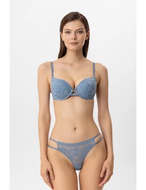 Pierre Cardin Lyon Double Push Up Bra Panty Set 4882 Blue