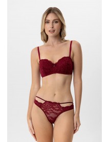   Pierre Cardin Lotus Bra Panty Set 4903 Burgundy