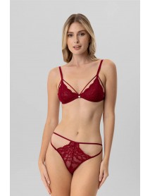 Pierre Cardin Capless Bralet Bra Set 4905 Burgundy