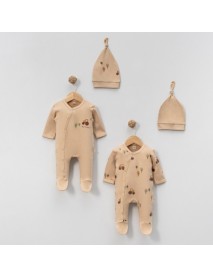 MINISSE BOY 0/3-3/6 MONTHS TRACTOR PRINTED 2-PIECE OVERALLS 4979