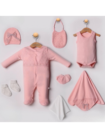 BEGISA GIRL 0-3 MONTHS LACE 8 PIECE SET 5000