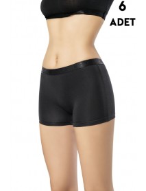 Kota Lycra 6-Piece Women's Boxer Black 5000