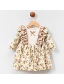 MINI CAYZEN GIRL 9-12-18-24 MONTHS WICKER DETAILED DRESS 5013