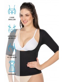 Emay 5014 Open Breast Half Sleeve Corset Black