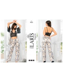 Laris Satin Pajama Set Of 3 5025
