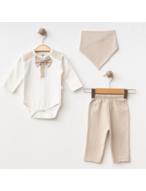 IŞIL BABY BOY 3-6-9-12 MONTHS BOW TIE 3-PIECE SET 5046