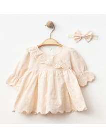 IŞIL BABY GIRL 0-3 MONTHS SCARFLED DRESS 5048