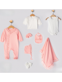 BEGISA GIRL 0-3 MONTHS REPORTED SCAFFOLD 8 PIECE SET 5050