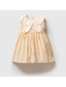 NoyNoy Girl 6-9-12-18 Month Collar Broded Dress 5160NY