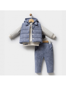 HIPPIL BOY 9-12-18 MONTHS VEST PLAID 3-PIECE SET 5192