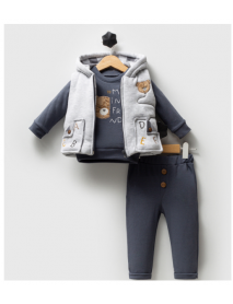 HIPPIL BOY 9-12-18 MONTHS TEDDY BEAR POCKET 3-PIECE SET 5200