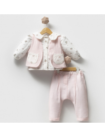 HIPPIL GIRL 9-12-18 MONTHS FLORAL MUSLIN 3-PIECE SET 5203