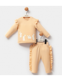 MOİ NOİ GIRL 6-9-12-18 MONTHS AUTUMN Ruffle SUIT 5277