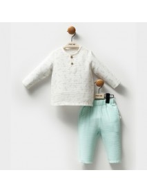 MOİ NOİ BOYS 6-9-12-18 MONTHS PINEAPPLE MUSLIN 2-PIECE SUIT 5307