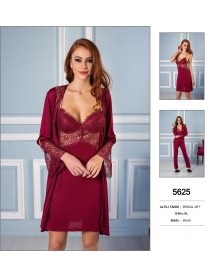 Pierre Cardin Cotton 6 Pcs Burgundy Set 5625  